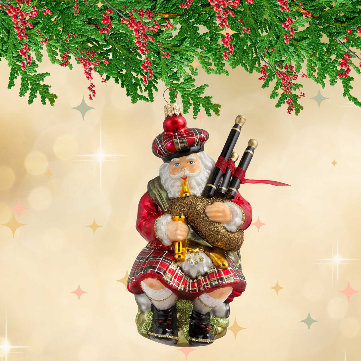 Miss Christmas Scottish Santa With Bagpipe - - SBKGifts.com