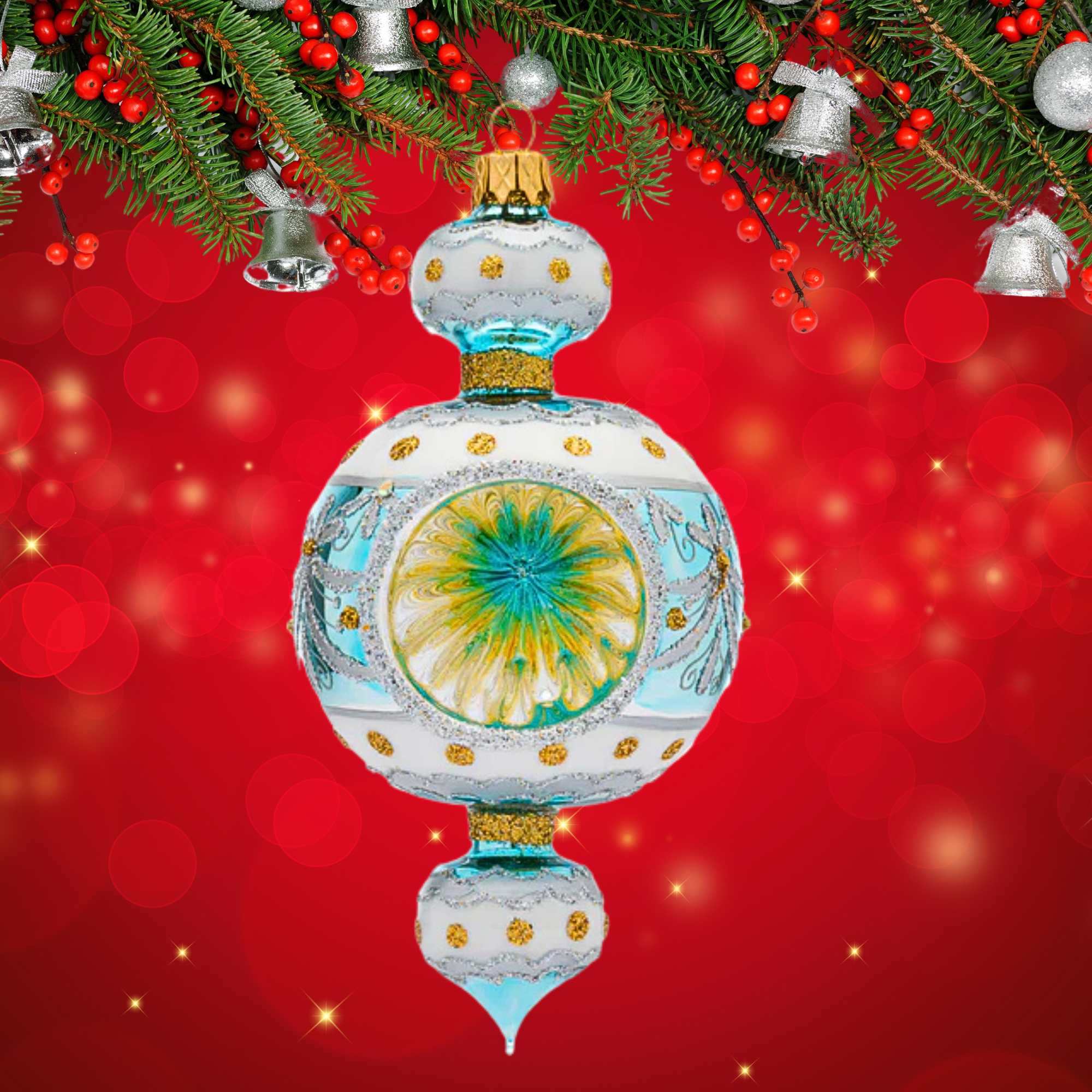 Miss Christmas 5.50In Pc Windsor Reflector Drop In Turquoise