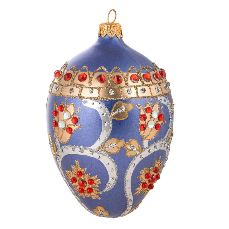 Miss Christmas Midnight Garden Blue Fabrege Egg - - SBKGifts.com