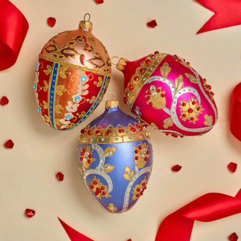 Miss Christmas Midnight Garden Blue Fabrege Egg - - SBKGifts.com