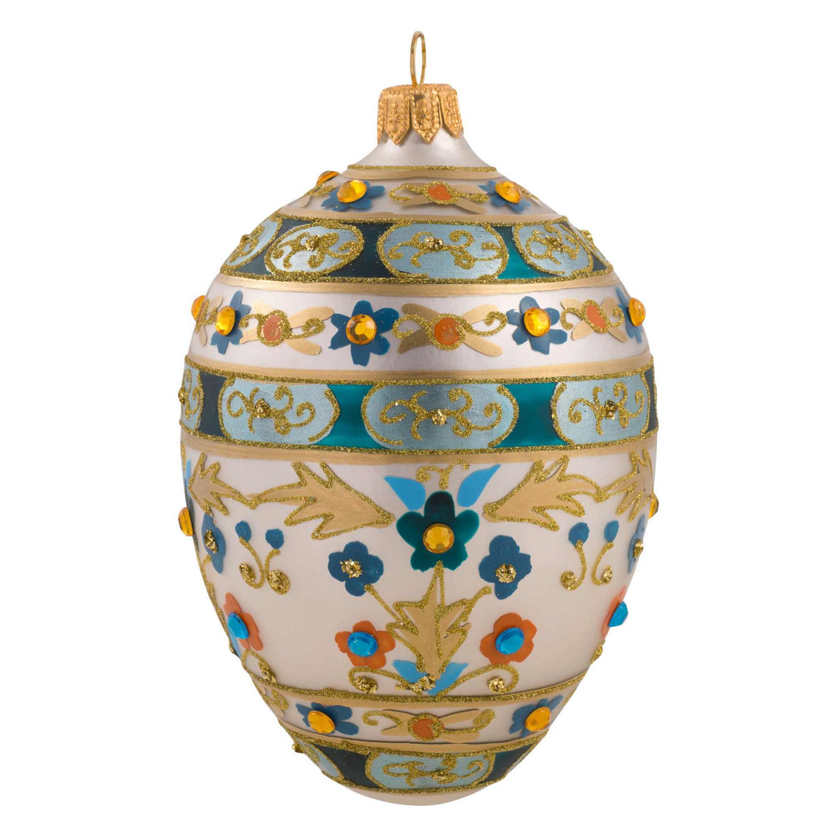 (65176) Elegant Floral Pattern Fabrege Egg