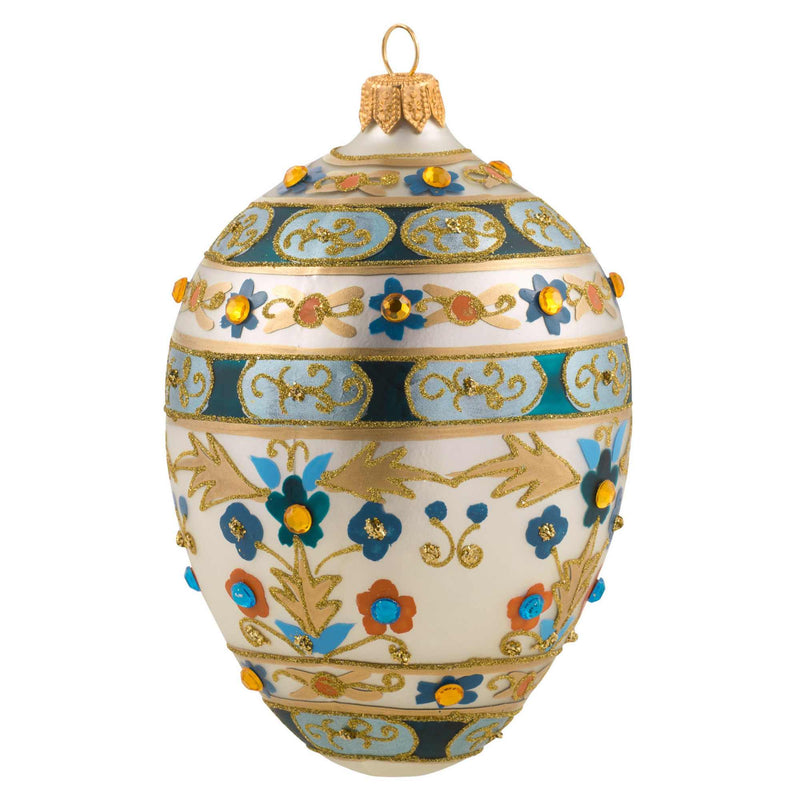 Miss Christmas Elegant Floral Pattern Fabrege Egg - - SBKGifts.com
