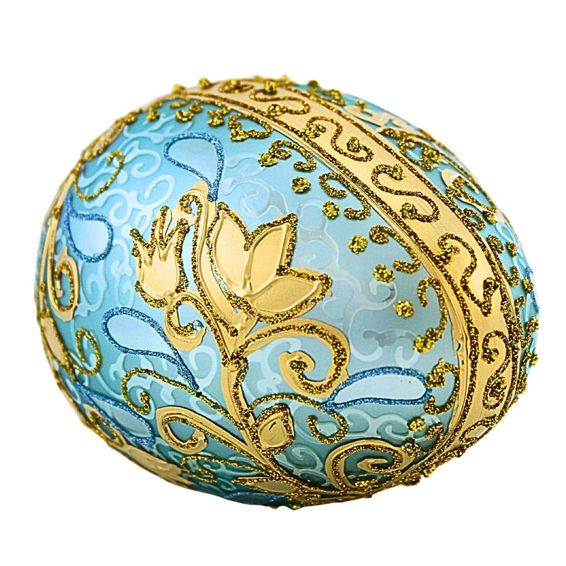Miss Christmas Turquoise & Gold Fabrege Egg - - SBKGifts.com