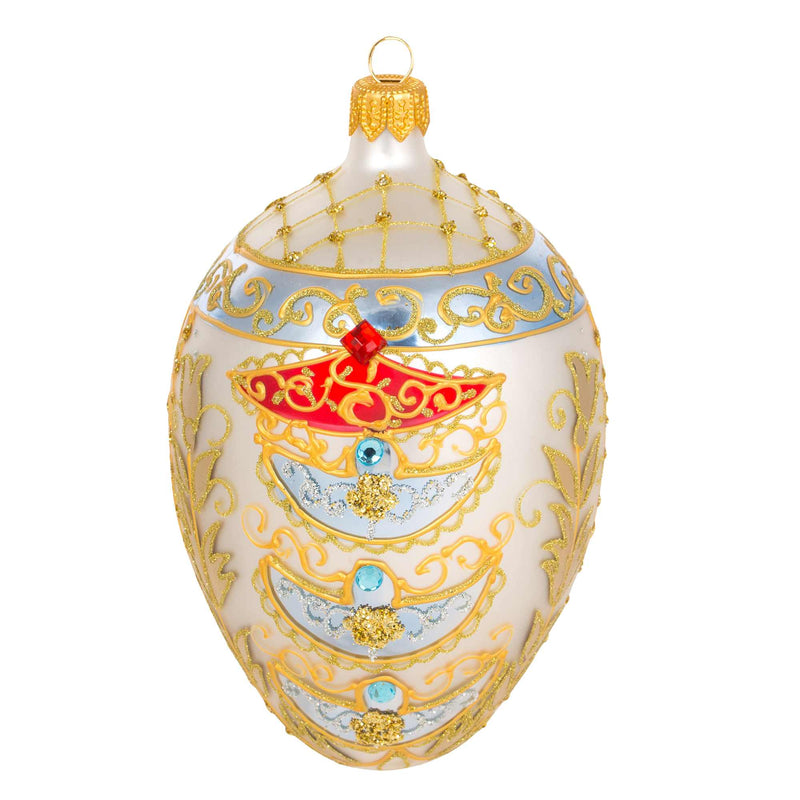 Miss Christmas Elegant Viennese Pattern Fabrege Egg - - SBKGifts.com