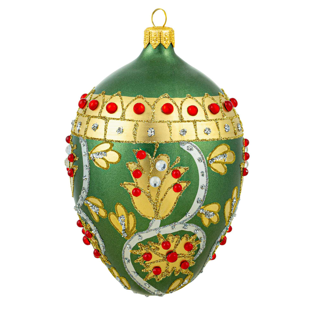 (65184) Elegant Green & Gold Fabrege Egg