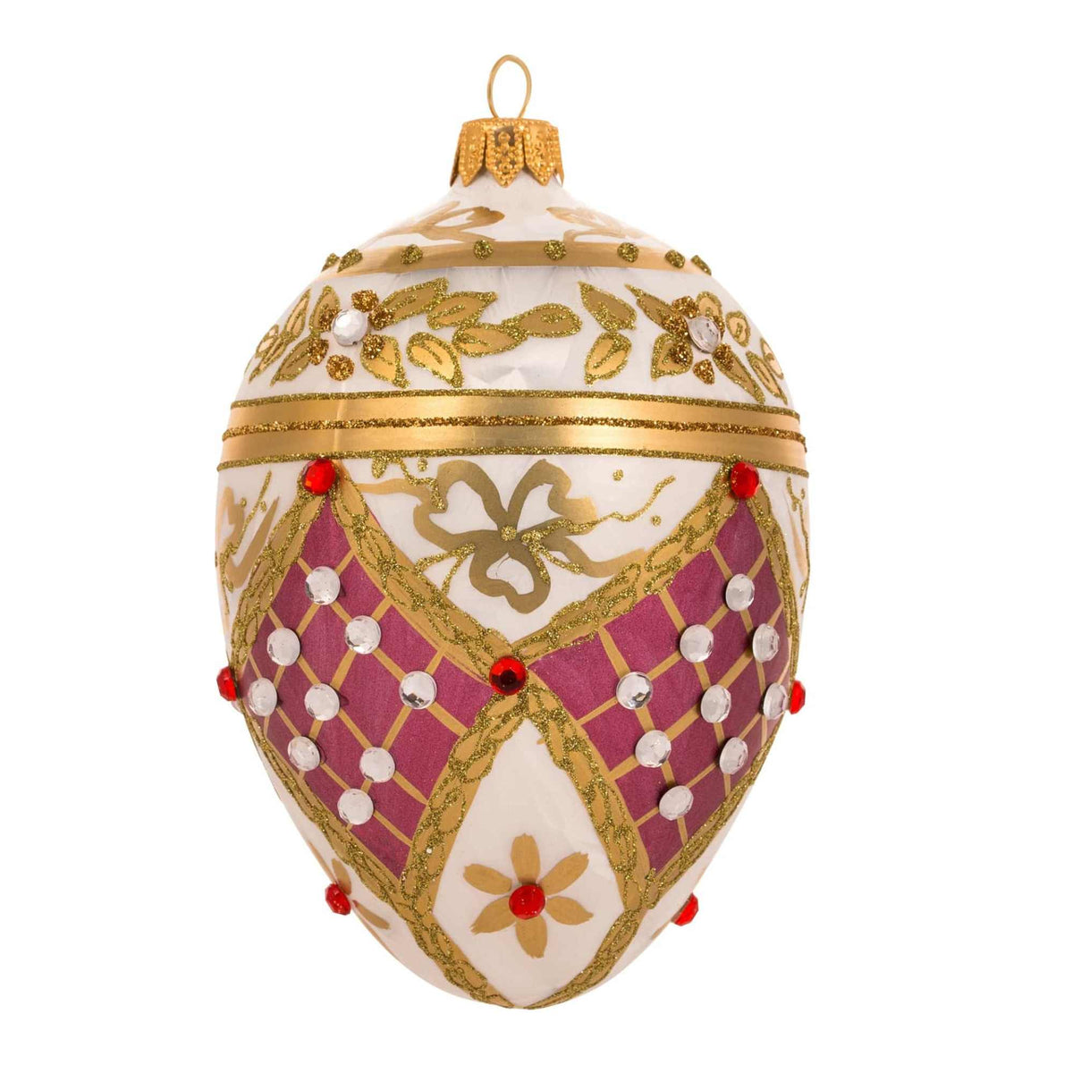 (65186) Mauve Pink & Gold Fabrege Egg