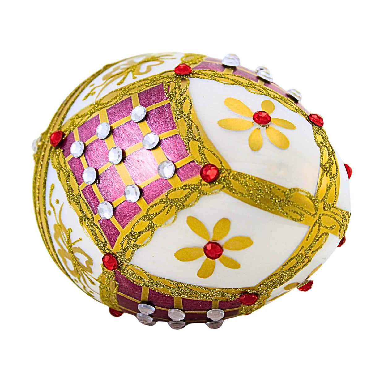 Miss Christmas Mauve Pink & Gold Fabrege Egg - - SBKGifts.com