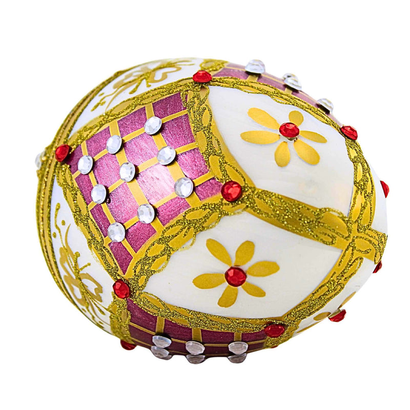 Miss Christmas Mauve Pink & Gold Fabrege Egg - - SBKGifts.com