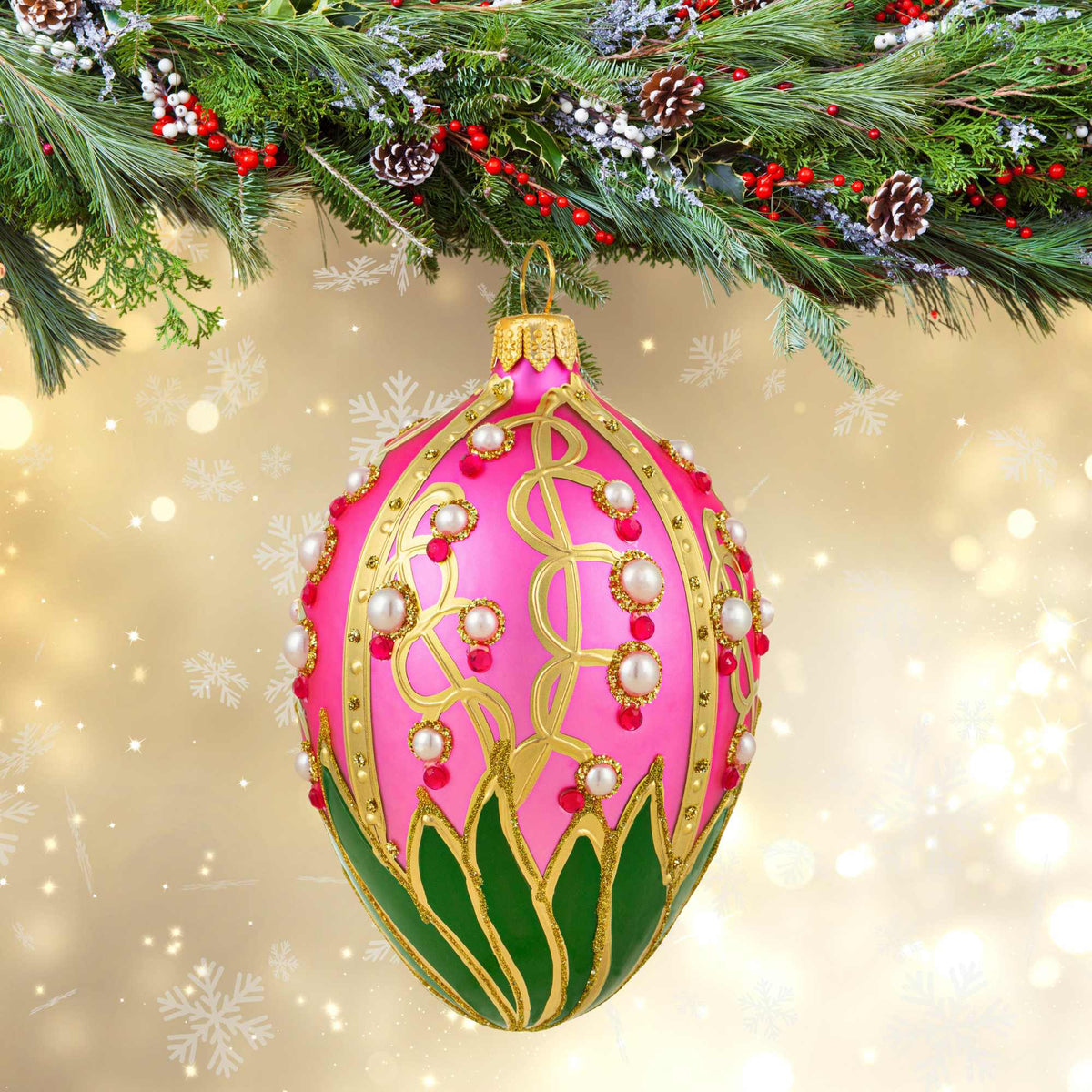 Miss Christmas Lily Of The Valley With Pearls In Pink - - SBKGifts.com