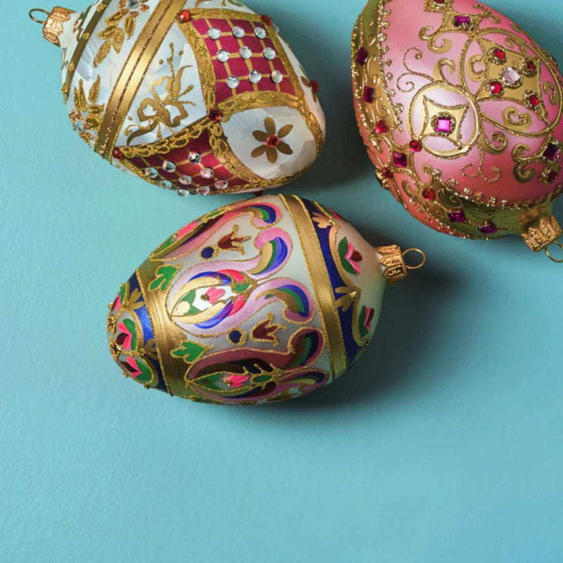 Miss Christmas Pink & Purple Fabrege Egg - - SBKGifts.com