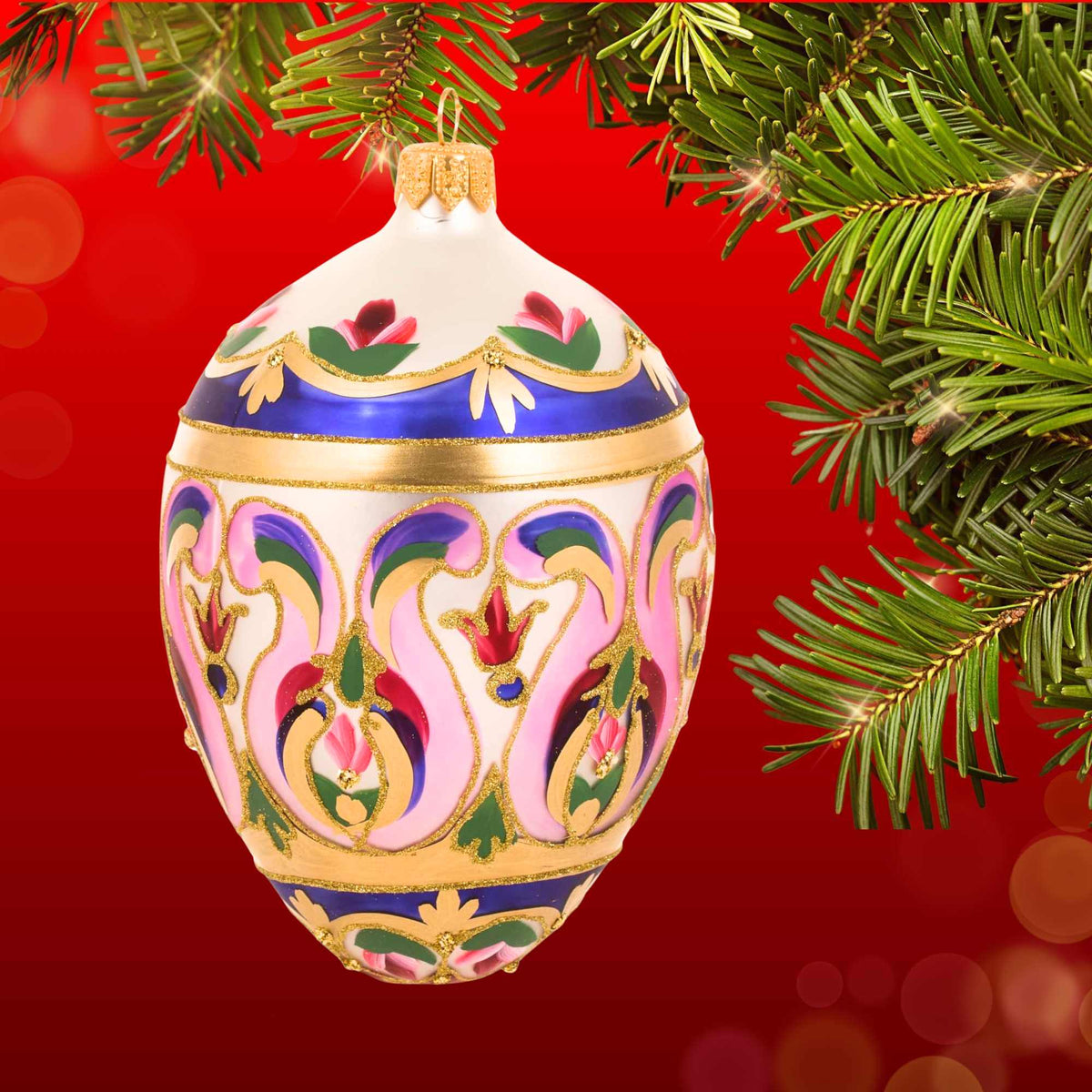 Miss Christmas Pink & Purple Fabrege Egg - - SBKGifts.com