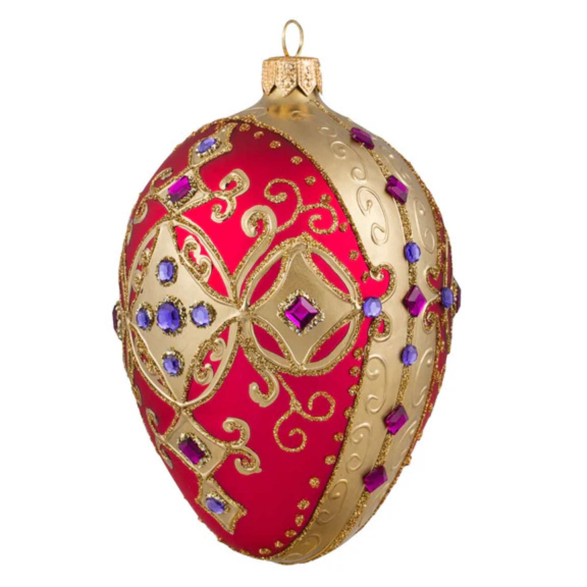 Miss Christmas 5.00In Hot Pink & Gold Fabrege Egg, Glass