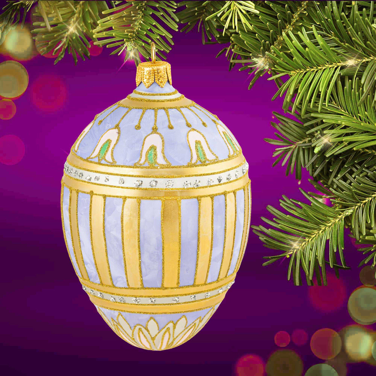 Miss Christmas Duchess Purple Fabrege Egg - - SBKGifts.com
