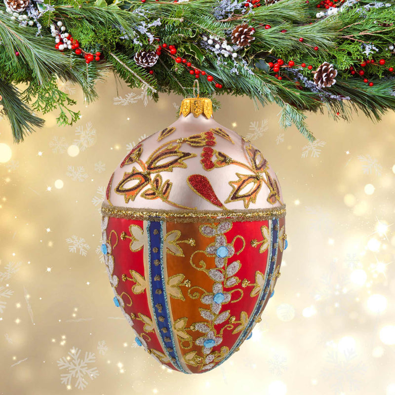 Miss Christmas Fabrege Egg With Royal Tapestry Pattern - - SBKGifts.com