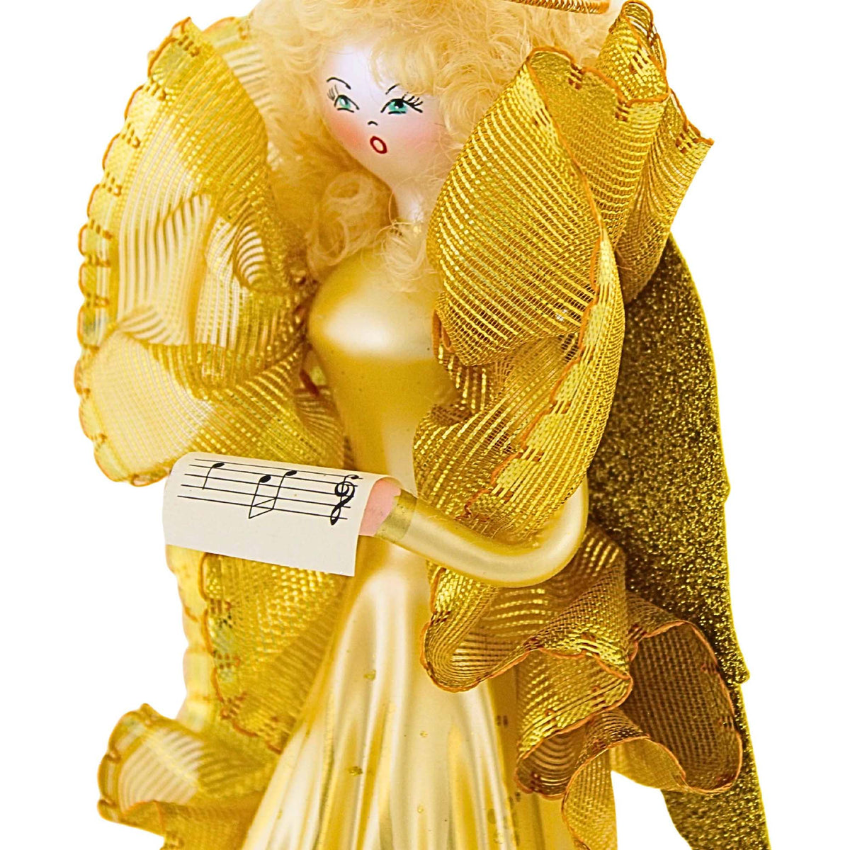 De Carlini Italian Ornaments Angel With Music Tree Topper - - SBKGifts.com