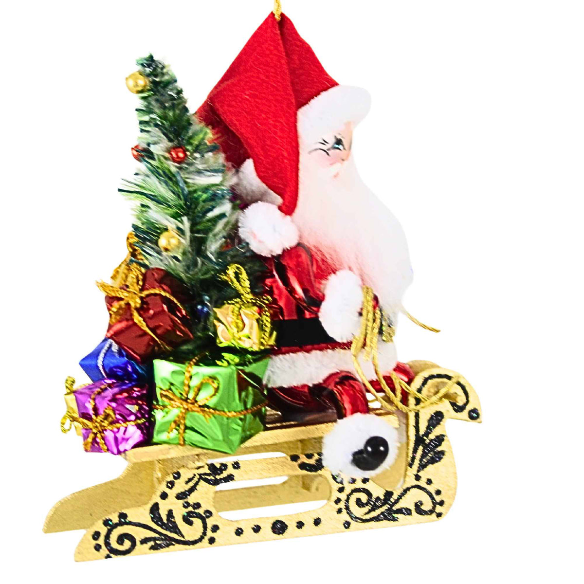 De Carlini Italian Ornaments Santa’S Merry Sleigh - - SBKGifts.com