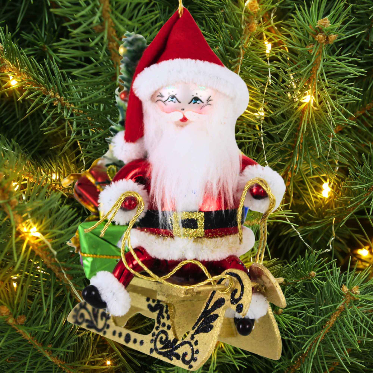 De Carlini Italian Ornaments Santa’S Merry Sleigh - - SBKGifts.com