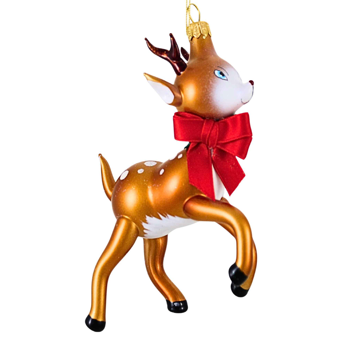 De Carlini Italian Ornaments Penny The Playful Reindeer - - SBKGifts.com