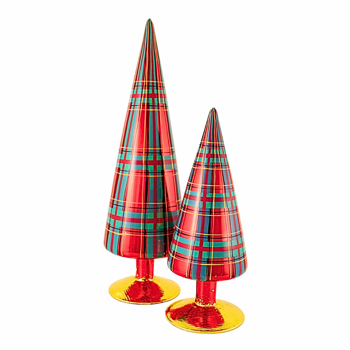(65345) Patterned Tree Red Plaid Set