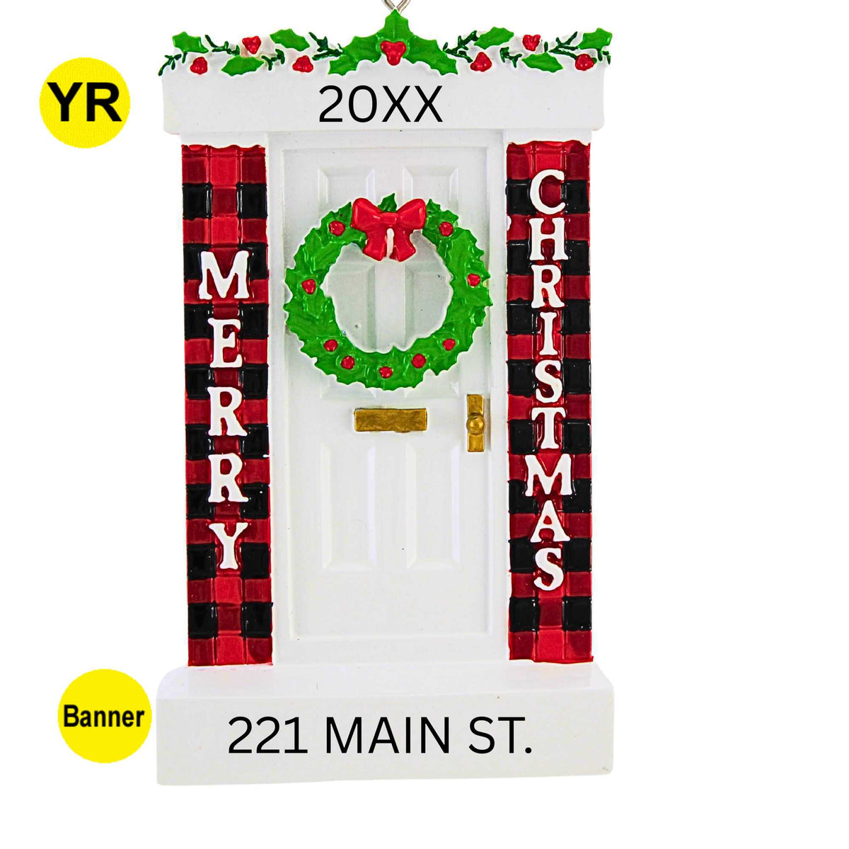Polarx Plaid Merry Christmas Door - - SBKGifts.com