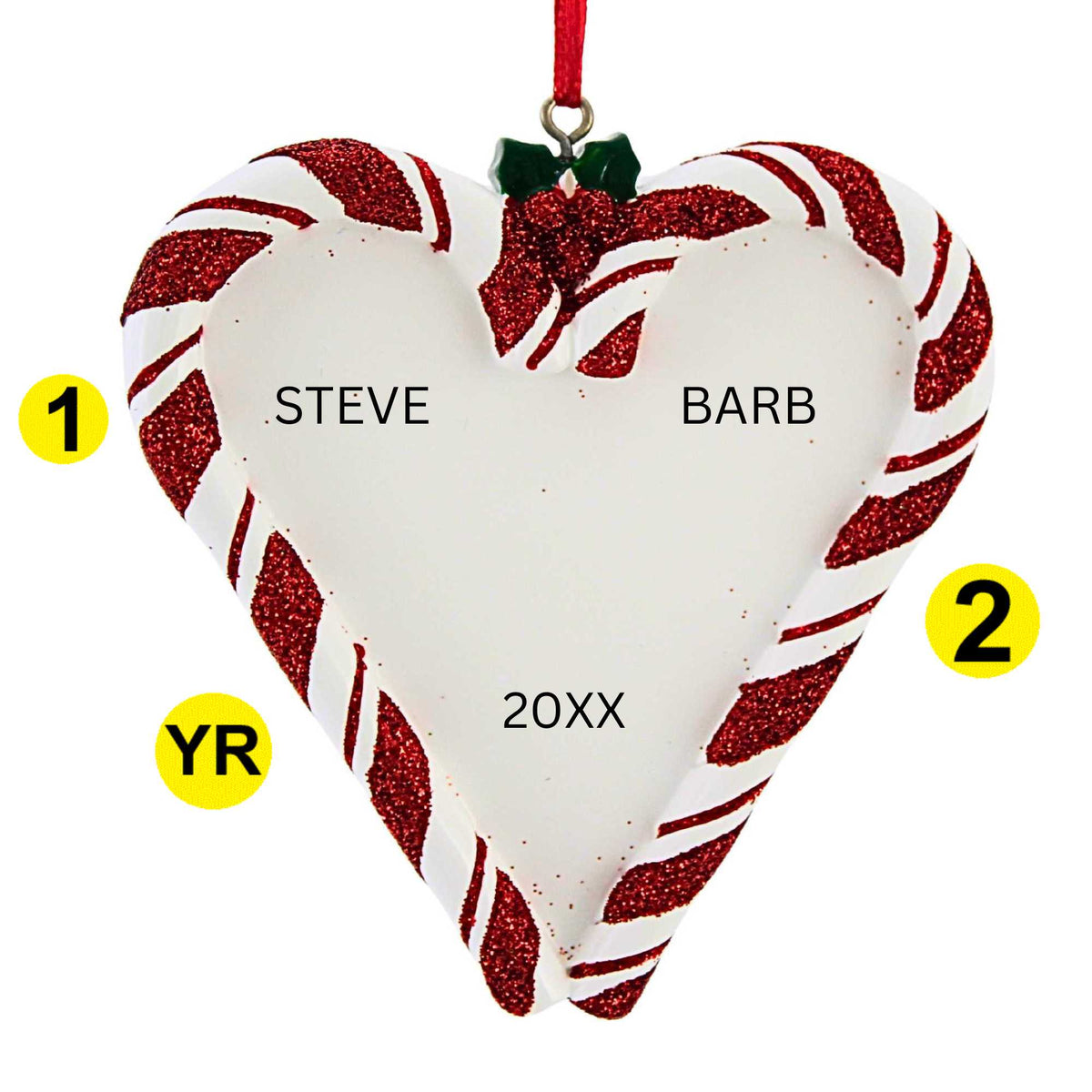 Polarx Candy Cane Heart - - SBKGifts.com