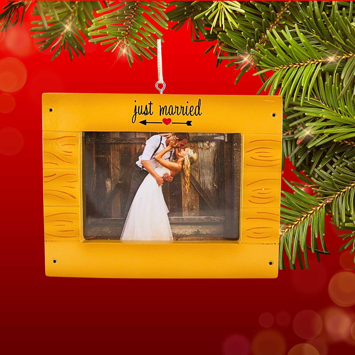 Polarx Rustic Wedding Picture Frame Ornament - - SBKGifts.com