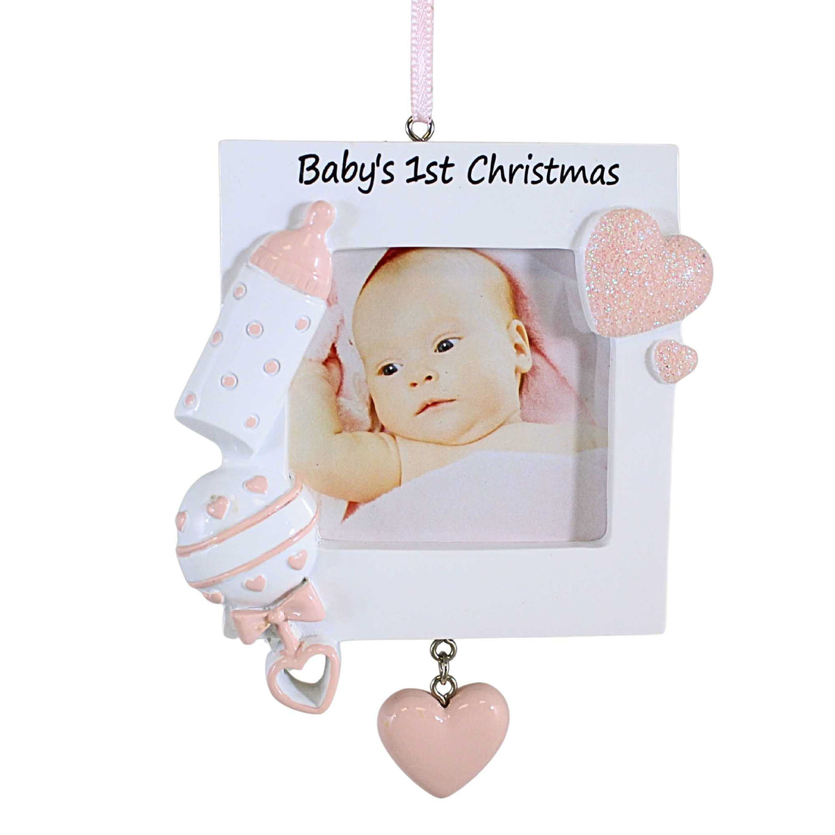 Baby's Girl First Picture Frame Ornament 65395