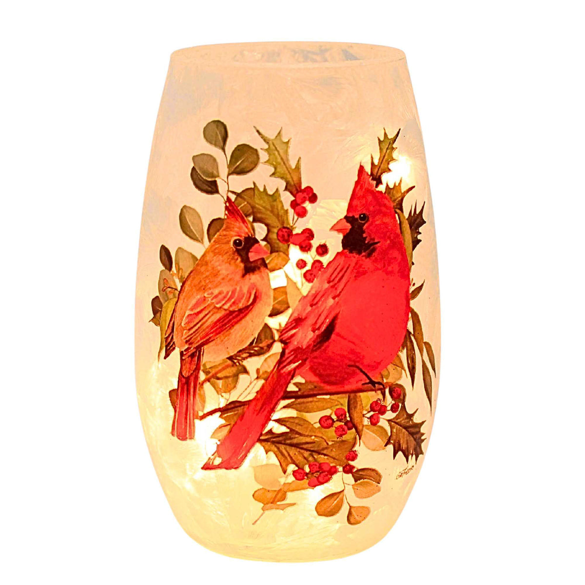 Cardinal Christmas Pre-Lit Small Vase 65399