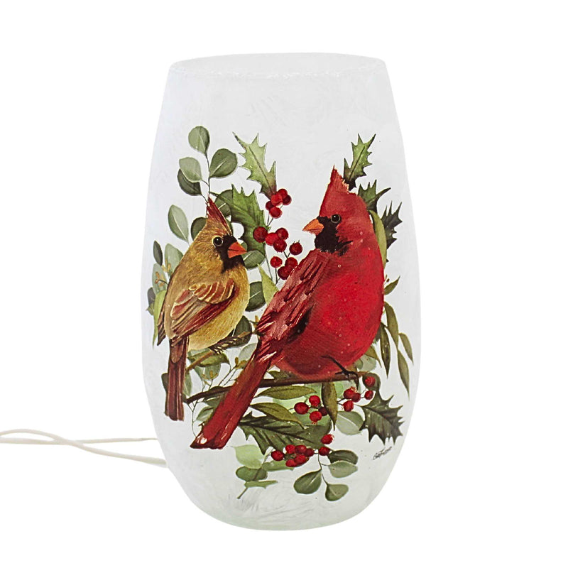 Stony Creek Cardinal Christmas Pre-Lit Small Vase - - SBKGifts.com