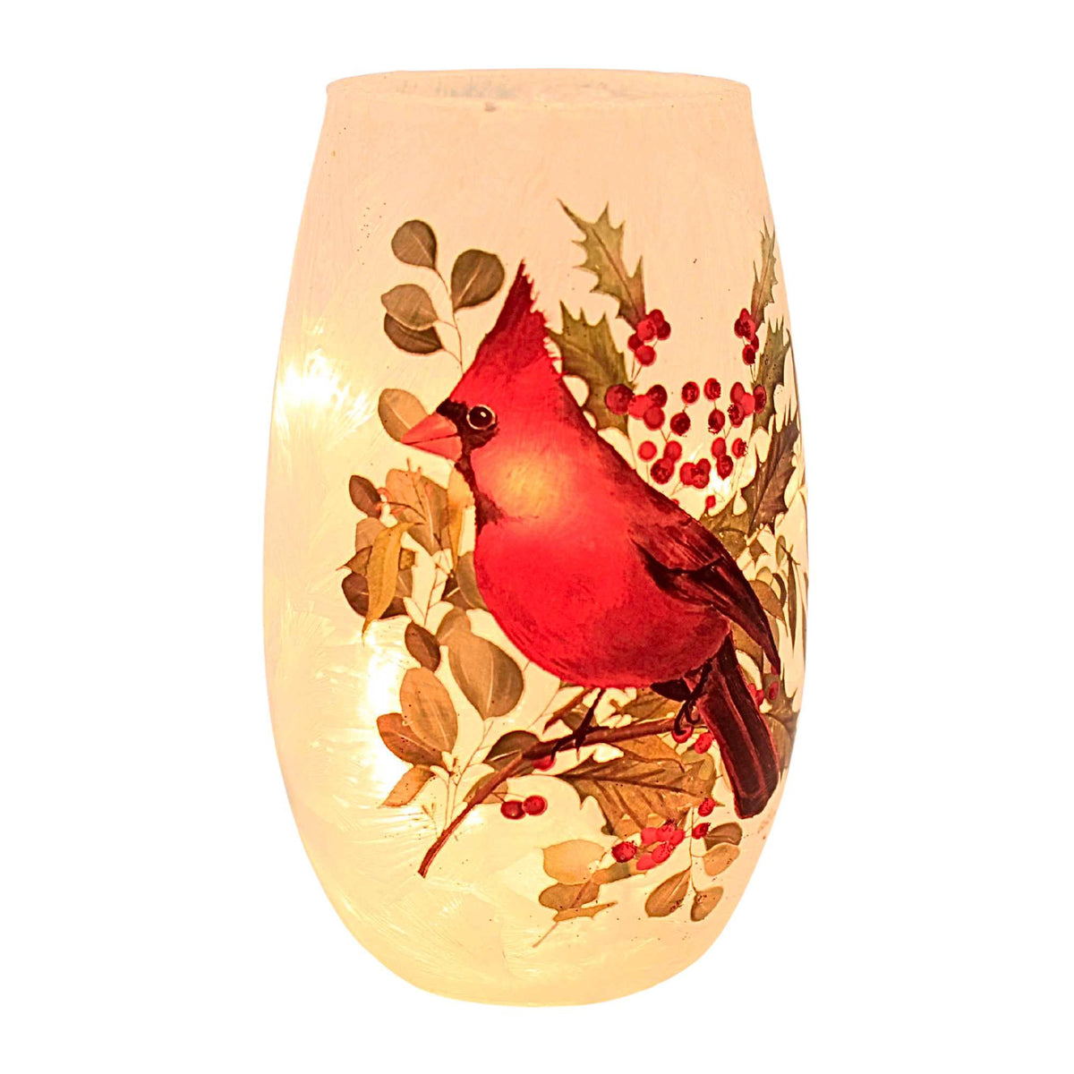 (65400) Cardinal Christmas Pre-Lit Small Vase