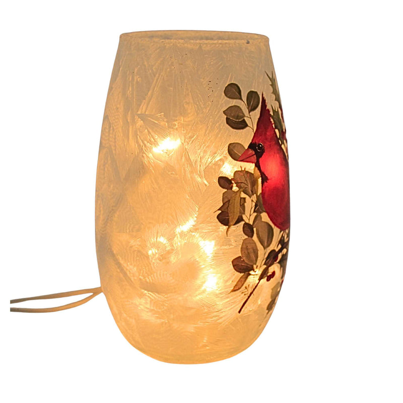 Stony Creek Cardinal Christmas Pre-Lit Small Vase - - SBKGifts.com
