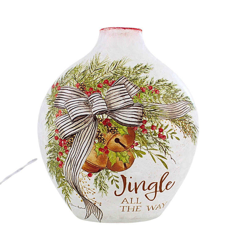 Stony Creek Holiday Bells Pre-Lit Glass Vase - - SBKGifts.com