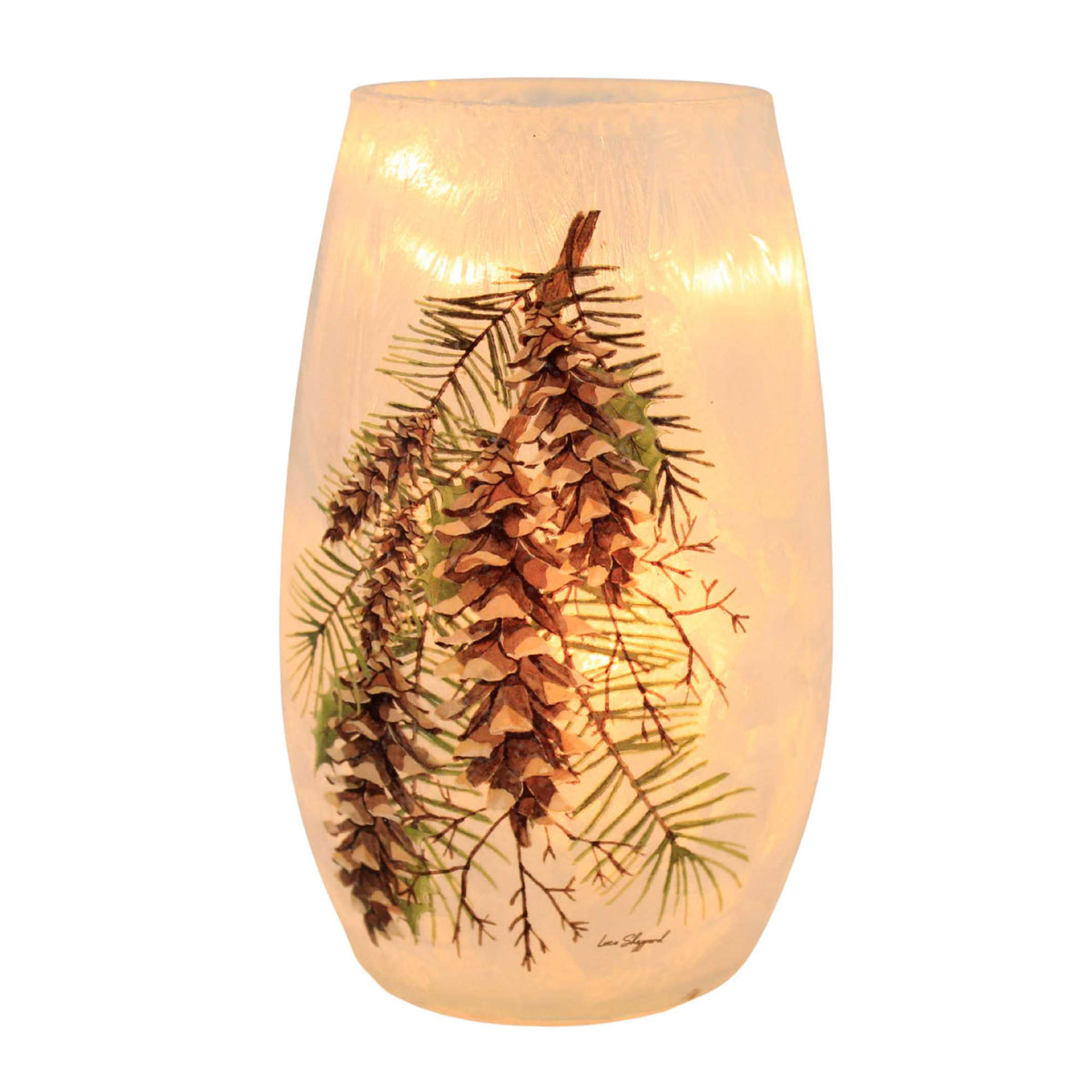 (65406) Country Pine Pre-Lit Small Vase
