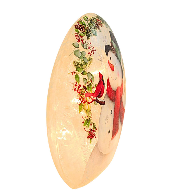 Stony Creek Happy Snowman Sm Pre-Lit Round Orb - - SBKGifts.com