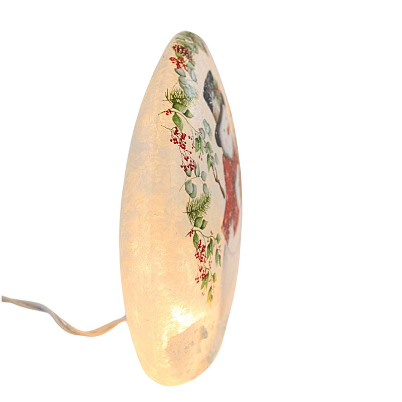 Stony Creek Happy Snowman Sm Pre-Lit Round Orb - - SBKGifts.com