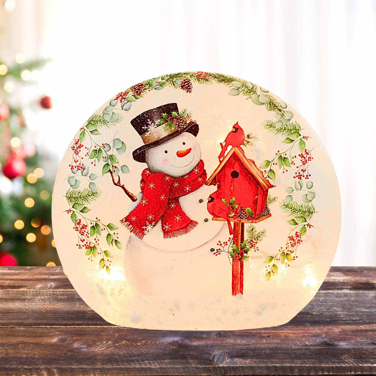 Stony Creek Happy Snowman Sm Pre-Lit Round Orb - - SBKGifts.com