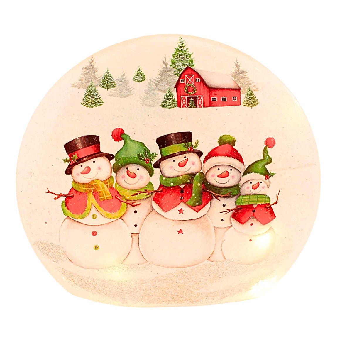 (65416) Happy Snowman Sm Pre-Lit Round Orb