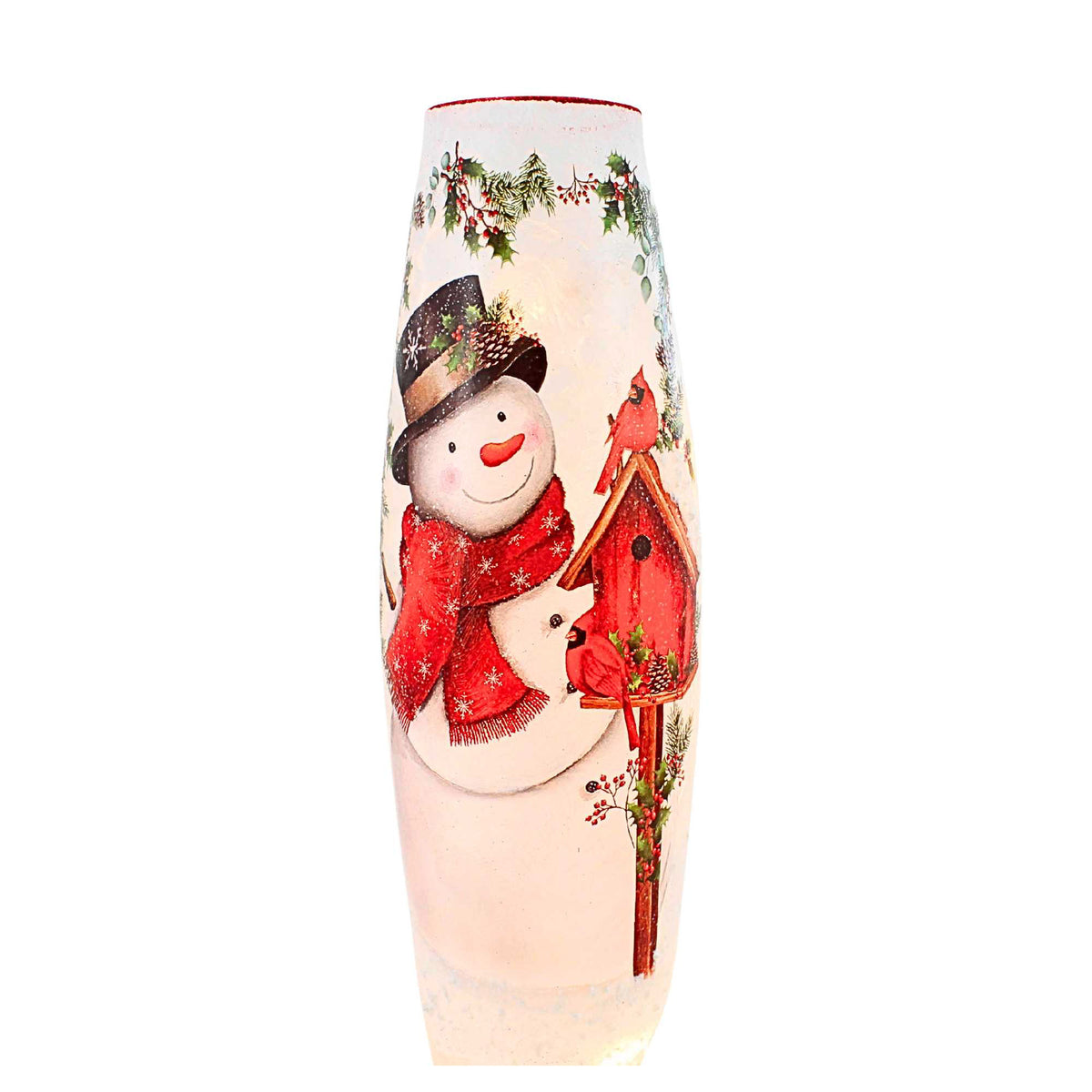 (65418) Happy Snowman Pre-Lit Lg Vase