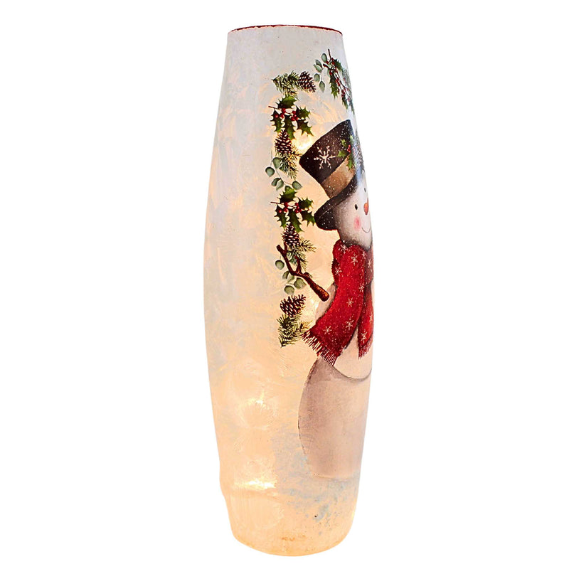 Stony Creek Happy Snowman Pre-Lit Lg Vase - - SBKGifts.com