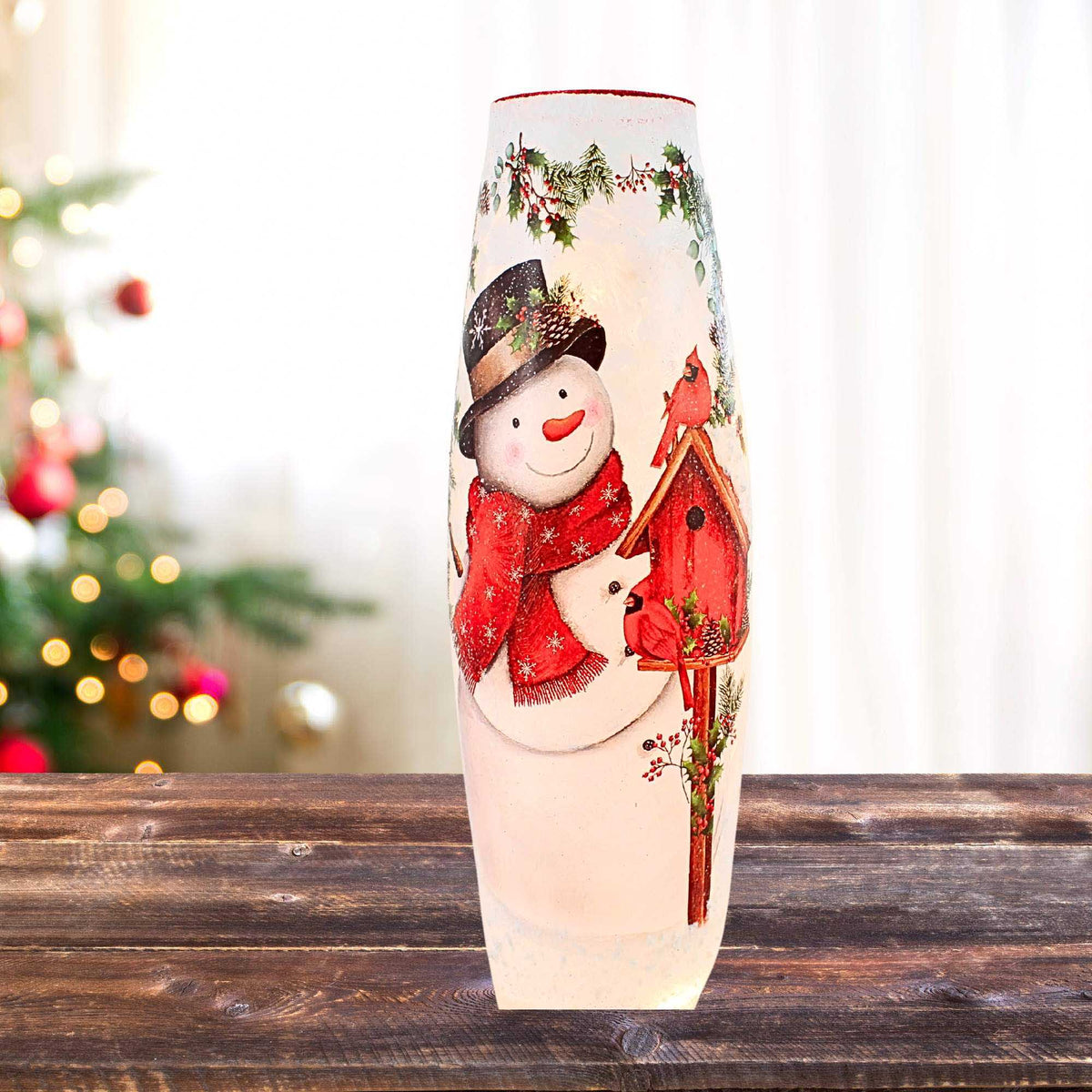 Stony Creek Happy Snowman Pre-Lit Lg Vase - - SBKGifts.com