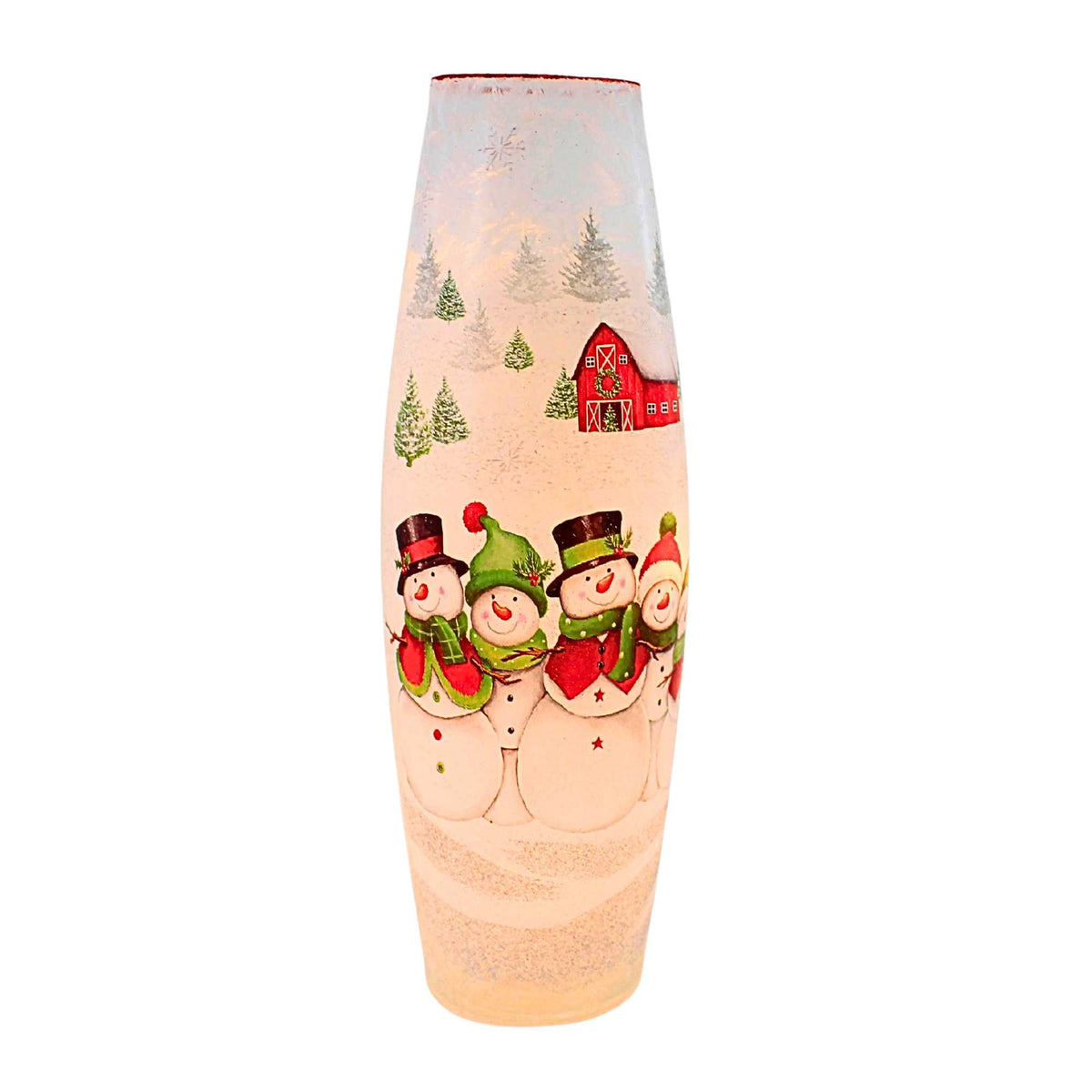 (65419) Happy Snowman Pre-Lit Lg Vase