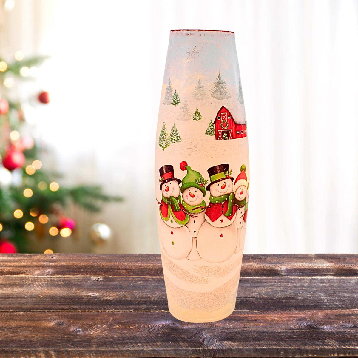 Stony Creek Happy Snowman Pre-Lit Lg Vase - - SBKGifts.com