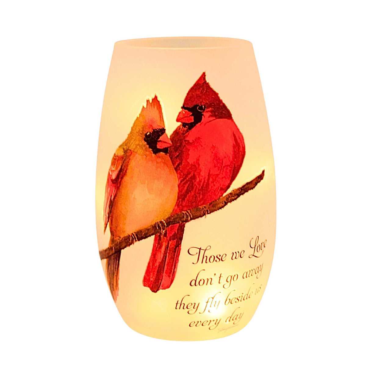 (65420) Angel Cardinal Pre-Lit Small Vase