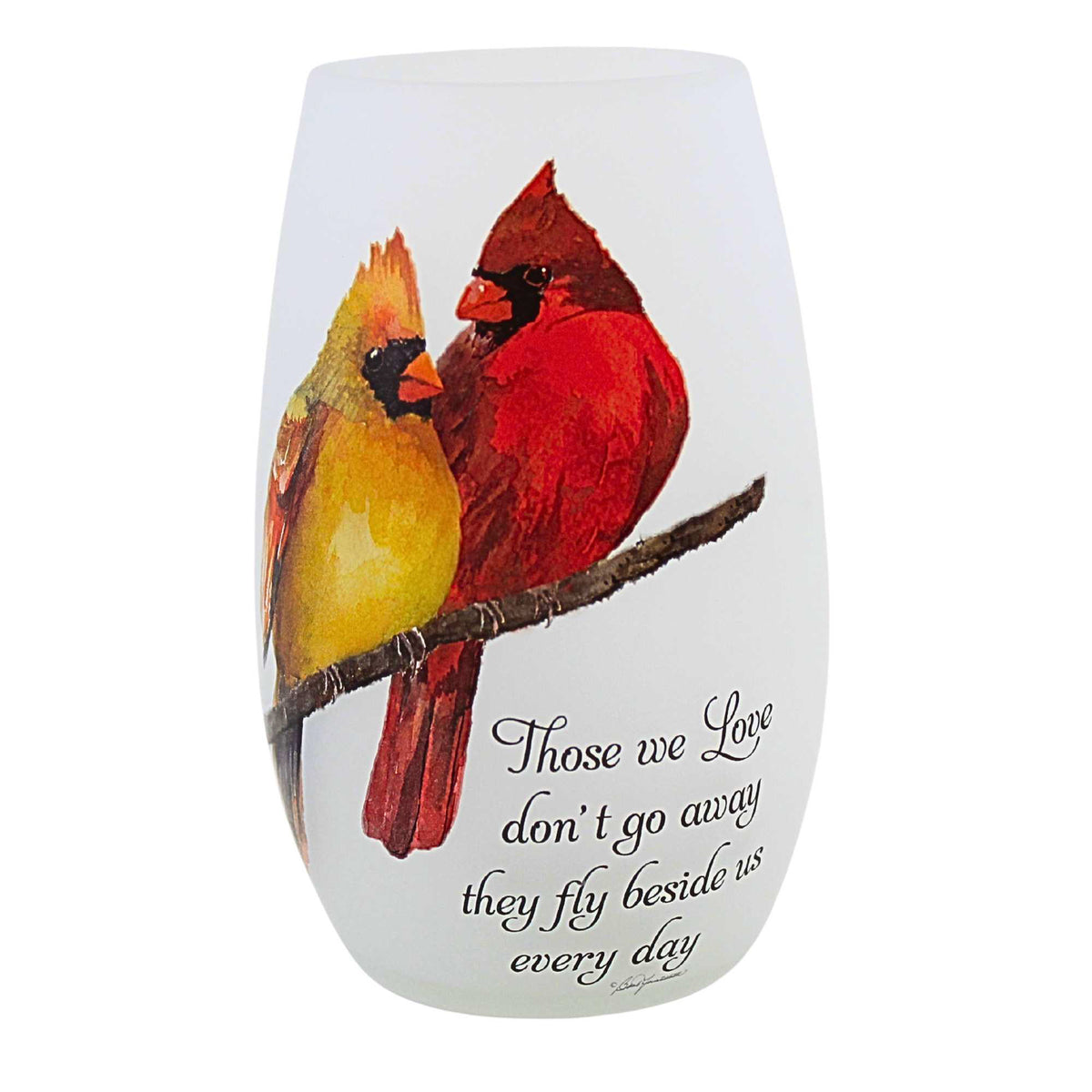 Stony Creek Angel Cardinal Pre-Lit Small Vase - - SBKGifts.com