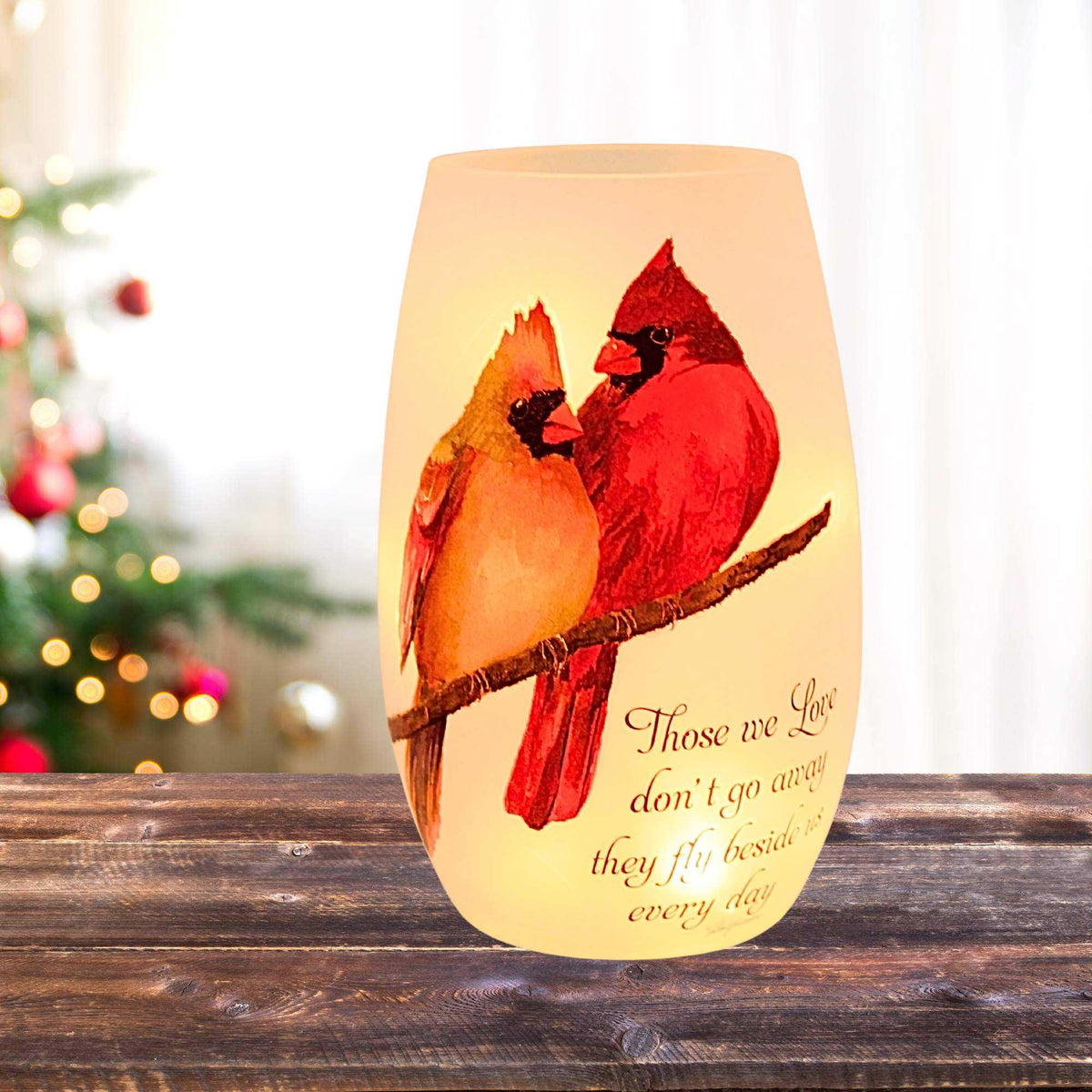 Stony Creek Angel Cardinal Pre-Lit Small Vase - - SBKGifts.com