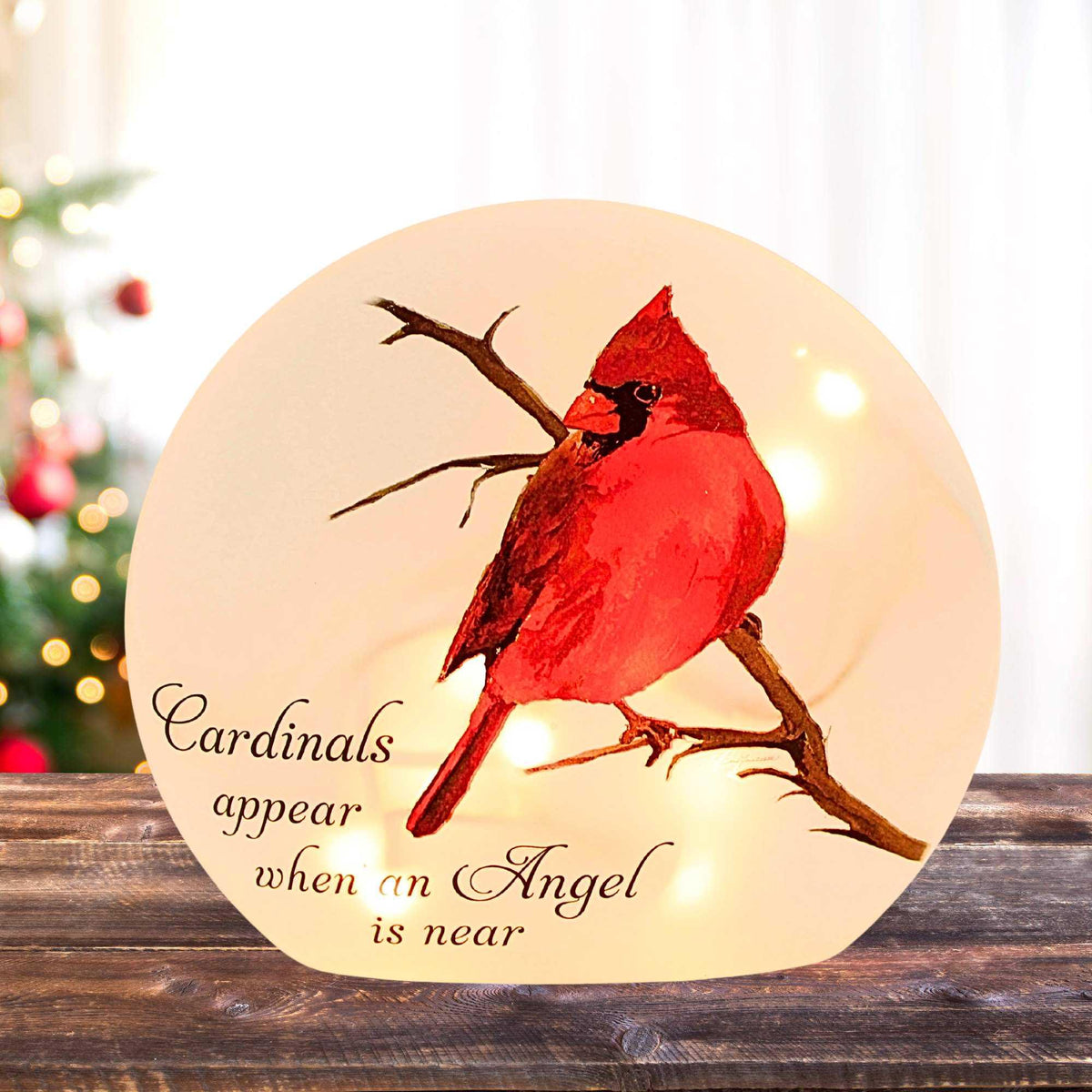 Stony Creek Angel Cardinals Pre-Lit Small Orb - - SBKGifts.com