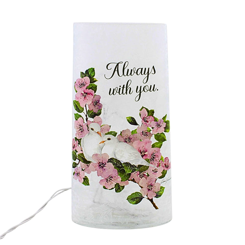 Stony Creek Dove Love Pre-Lit Large Glass Vase - - SBKGifts.com