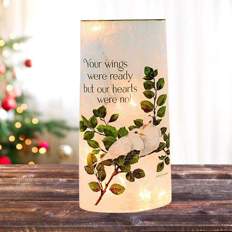 Stony Creek Dove Love Pre-Lit Large Glass Vase - - SBKGifts.com