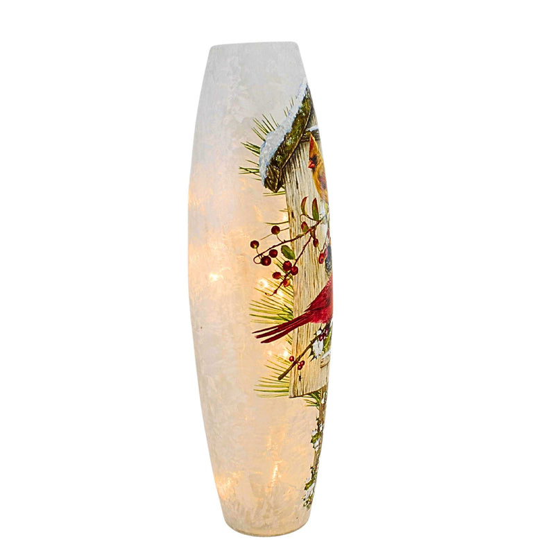 Stony Creek Cardinal Birdhouse Pre-Lit Super Colossal Vase - - SBKGifts.com