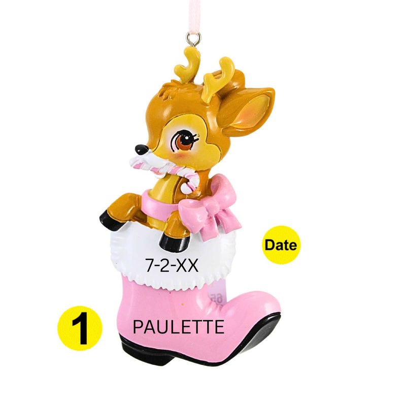 Polarx Baby Deer In Pink Boot - - SBKGifts.com